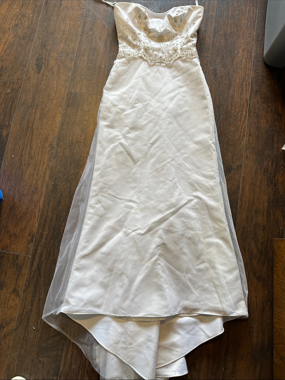 Ivory Beaded Strapless Gown